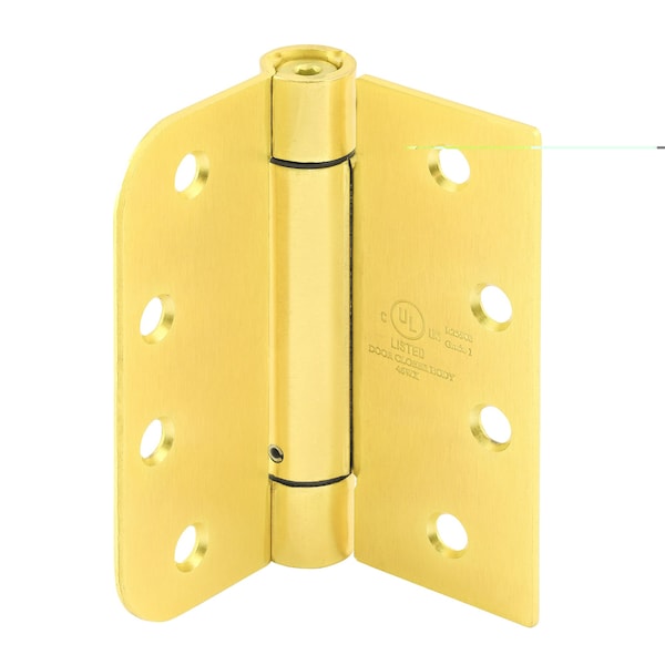Prime-Line Door Hinge Commercial UL Adjust Self-Close, 4 in. w/ Square & 5/8 in. Corners, Satin Brass 3 Pack U 1159363 - main